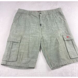 Lrg Clothing + Equipment Men's Cargo Shorts Size 40 Green Cotton Outdoor Casual